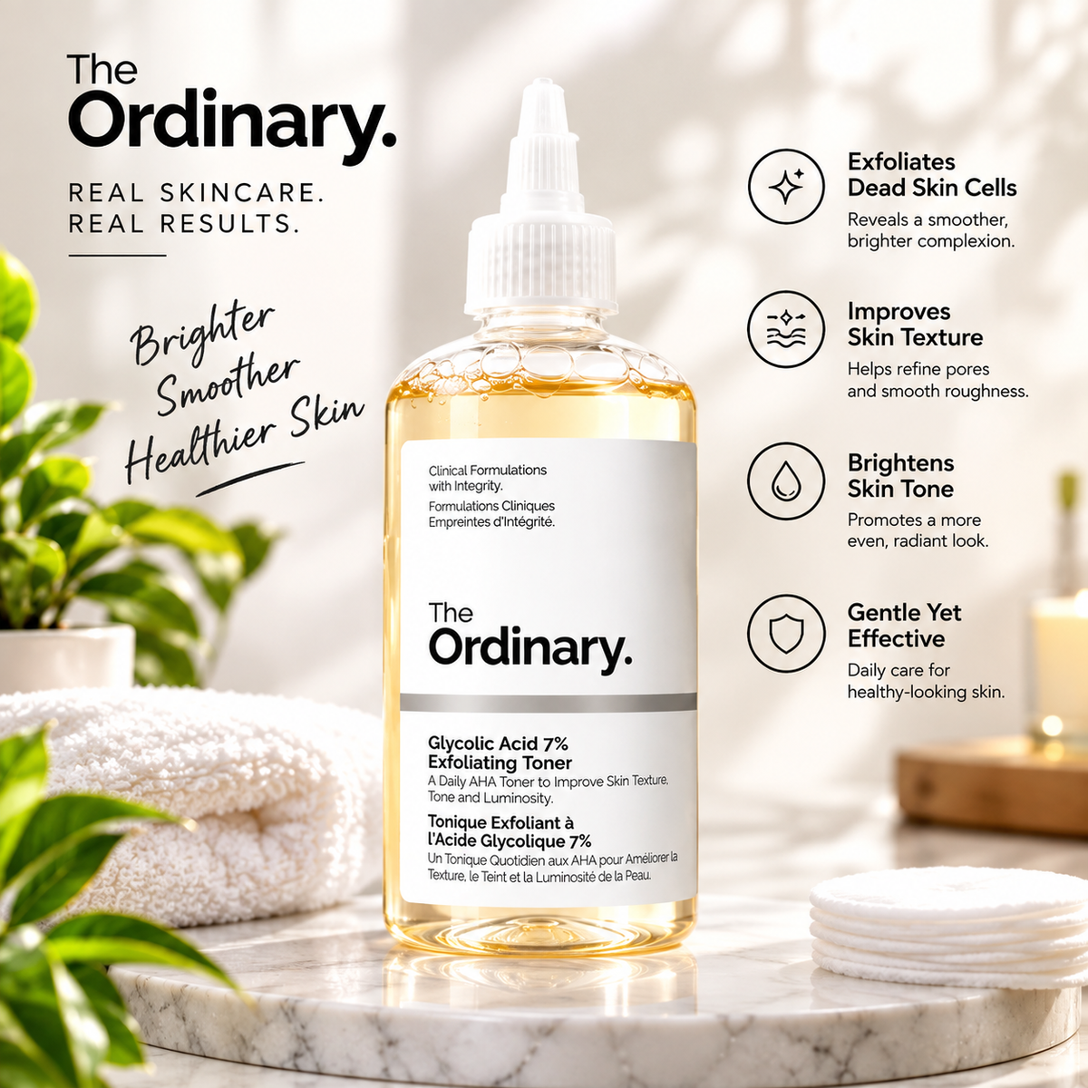 The Ordinary Glycolic Acid Smoothing Daily Toner for More Even-Looking Skin Tone